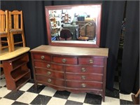 Dixie Furniture Mahogany Dresser with Mirror