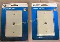2ct CE 1-Gang Phone Jack Wall Plate