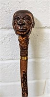 Carved Figural Head Cane