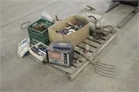 (3) BOXES OF ASSORTED HARDWARE AND FARM ITEMS