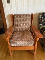 MCM solid wood chair with cushions -seat height