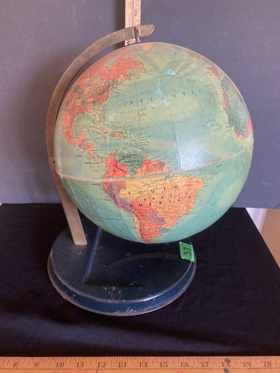 Metal based vintage globe-12" diameter