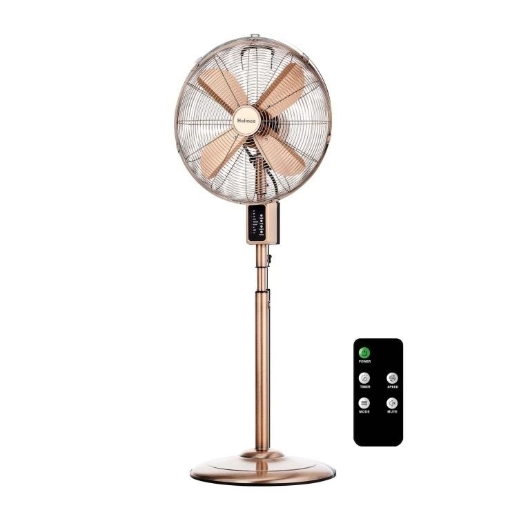 N7142  Holmes 16 Oscillating Stand Fan Copper