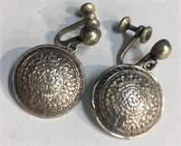 Pair Of Mexico Sterling Silver Earrings