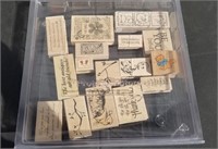 Lot Of Craft / Scrapbooking Stamps In Storage Box