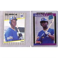 (2) Ken Griffey Jr. Rookie Cards