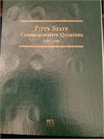 STATE QUARTERS COLLECTORS BOOK AND 11 QUARTERS