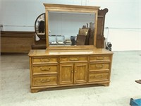 modern oak dresser with mirror