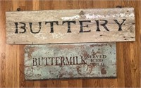 Bakery Restaurant Buttermilk Buttery Rustic Signs