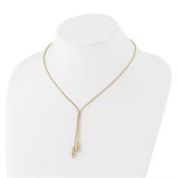 14K- Polished with  Drop Necklace