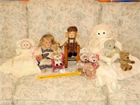 Group of Dolls - (3) Porcelain, the baby doll the