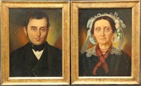 Pair Antique Portraits