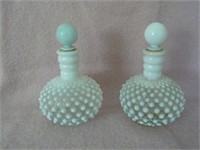 2-white opalescent hobnail perfumes 6" with