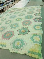 Honeycomb pattern handmade quilt