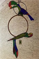 Pair of Hanging Stain Glass Birds
