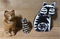 ASSORTED HANDCRAFTED CAT FIGURINES