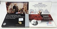 2009, ’12 State Quarter Silver Proof Sets; 2009