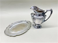 Wallace Silver Plate Water Pitcher & Tray Set