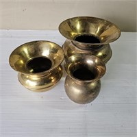 (3) Vintage Brass Spittoons