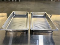 Bid X6 Winco Stainless Perforated Full Size Pans
