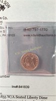 1855 W/A Seated Liberty Dime
