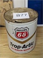 Phillips 66 One Gallon Metal Oil Can - Empty