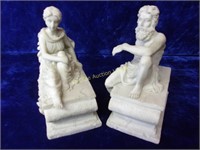 Faux Marble Greek God and Goddess Bookends