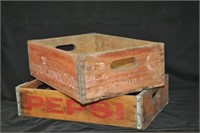 Vintage Pepsi & RC wooden soda crates