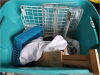 Tote w/Trays, Organizers, Kitchen & Laundry Items