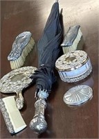 Sterling Mirror Silver Plate Vanity Items Umbrella
