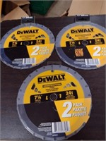 6 DEWALT 7-1/4" Circular Saw Blades.24T.