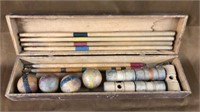 Croquet set in wooden box