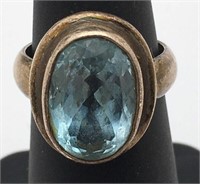 Sterling Silver Blue Stone Ring