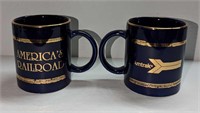 2 Vintage Amtrak America's Railroad Mugs