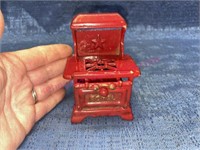 Antique red cast iron toy Royal stove