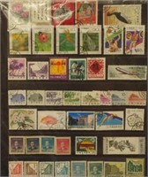 Double sided sheet of vintage Chinese stamps