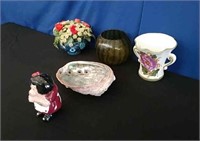 Box Shell, Ceramic Doll, Glass Vase
