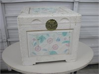 Carved & Hand Painted Wood Chest