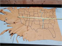 Tanned Hide U.S. Drawn Map