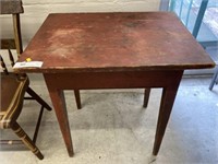 Primitive Softwood Red Painted Work Table