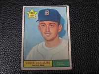 1961 TOPPS #499 CHUCK SCHILLING RED SOX