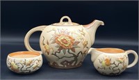 Chinese Rose Wood & Sons Teapot, Creamer, and