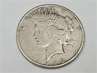 1922 S  Peace Silver Dollar Coin