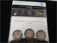 AMERICAN THE BEAUTIFUL QUARTERS THREE COIN SET