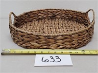 Round Woven Tray with Handles (No Ship)