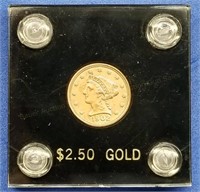 1902 US $2.50 Gold Liberty Quarter Eagle in