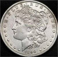 1890-O US Morgan Silver Dollar AU+