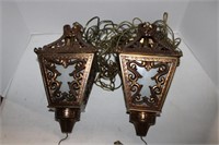Vintage 1950 Church Cast Iron  Hanging Lamps 14 x