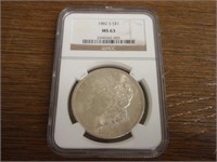 1882-S Morgan Silver Dollar NGC MS63 Grade