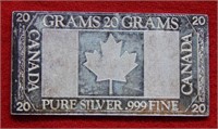 Vintage 20 Gram Silver Bar